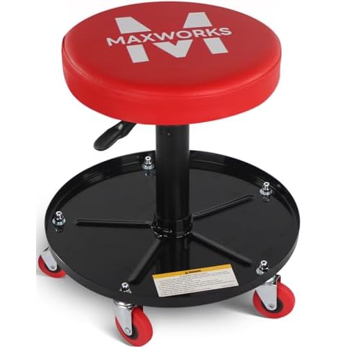 MaxWorks 80771 Pneumatic Roller Seat/Creeper with Adjustable Height - 300 lb Capacity