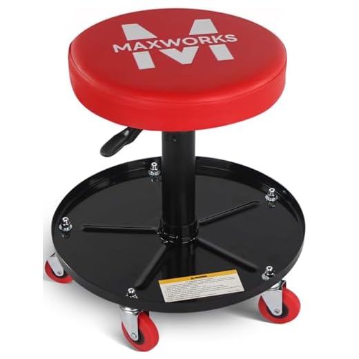 MaxWorks 80771 Pneumatic Roller Seat/Creeper with Adjustable Height - 300 lb Capacity