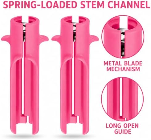 shuielai 2 Pcs Rose Thorn Stripper Tool, Pink, Efficient Flower Stem Cleaner & Leaf Remover for Floral Arrangement, Home & Flower Shop Gardening - 2