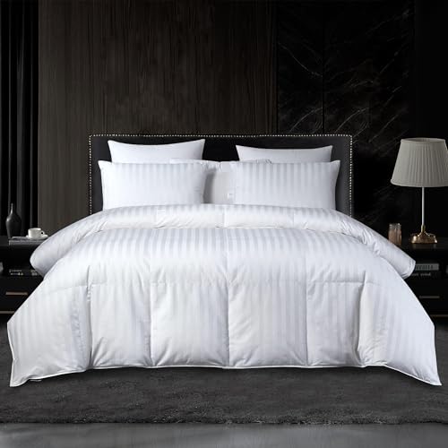 Image of Beautyrest Hungarian White Goose Down Comforter Queen /Full Size, 100% USA Grown Cotton Fabric, 750 Fill Power Fluffy Duvet Insert, 500 Thread Count All Seasons Warmth Luxurious Comforters,90 inch x 98 inch