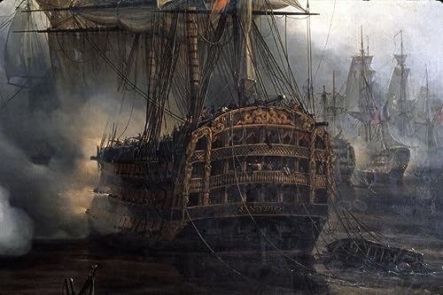Tableau Battle of Trafalgar Auguste Mayer : impression d'art mural haut de gamme au format 60x90