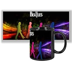 The Beatles D Tasse Ceramique Intérieure et Poignée Noire Black Inner and Handle Mug - Les Beatles, Paul McCartney, John Lennon, RIngo Starr, George Harrison