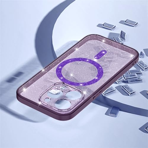 Coque iPhone 13 Pro Max transparente paillettes et compatible charge magnétique