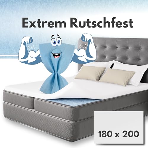 Topper Stopper 180 x 200 cm Antirutschmatte für Boxspringbett o Lattenrost Matratzen Stopper Doppelbett Anti-Rutsch für Topper Rutschschutz Matratzenstopper Antirutsch für Matratzen Matratzenunterlage