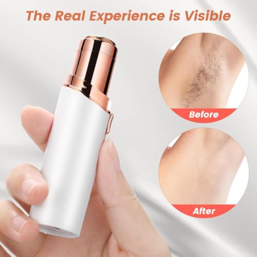 Image of Facial Hair Remover for Women, USB Rechargeable Electric Face Shaver for Upper Lip, Chin, Cheeks & Eyebrows, Painless Portable Mini Hair Remover with LED Light (White) (VELISORA)