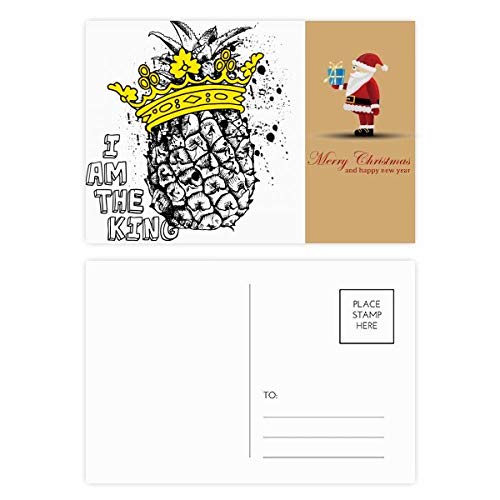 Cartes postales roi Père Noël Ananas Line pour vos vœux festifs