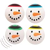 Baker Ross AX447 Schneemann Flummis - 10 Stück, Lustiges Spielzeug Für Kinder Zu Weihnachten Perfekte Party, Beute, Preis Oder Korbfüller