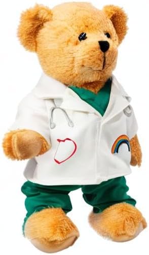 HollyHOME Doctor Bear Stuffed Animal Plush Teddy Bear in Scrubs and White Coat Gifts for Doctors Students and Kids 10 Inch - Image 10