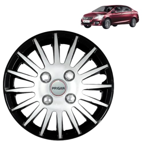 Image of Prigan Ciaz Black Silver Wheel Cover 15 inch for Maruti Ciaz (Set of 4 Pcs) (Press Fitting) Model- Camry DC 15