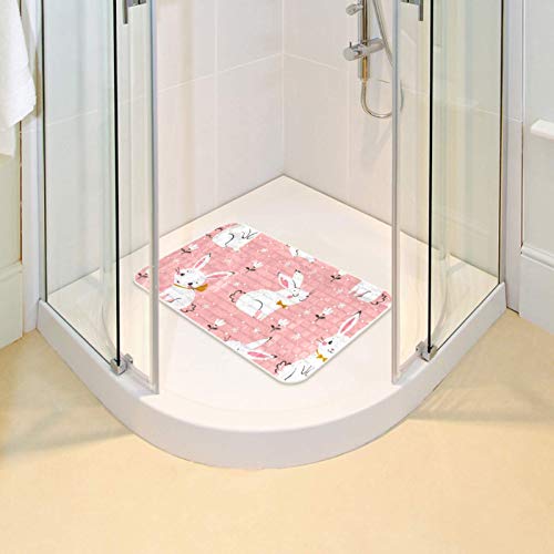 Tapis de bain pour bébé à ventouses et drainage optimal 37x68cm rose - 7