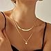 Jewlpire 18K Gold Plated Snake Chain Necklace for Women, 3mm Herringbone Necklace Gold Necklaces for Women, Women Chain Necklaces 18 Inch