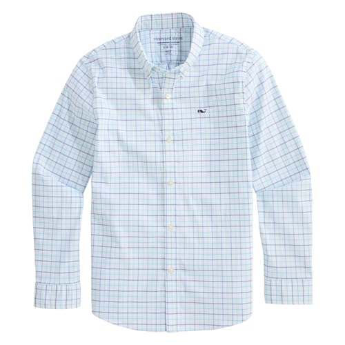 vineyard vines Boys Moorings Tattersall Performance Cotton Shirt