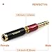 ANDUL 1/4 inch to 3.5mm and 3.5mm(1/8'') Plug Male to 6.35mm (1/4'') Jack Female Stereo Pure Copper Headphone Adapter for Amp Guitar,Piano,etc (Black+Red)