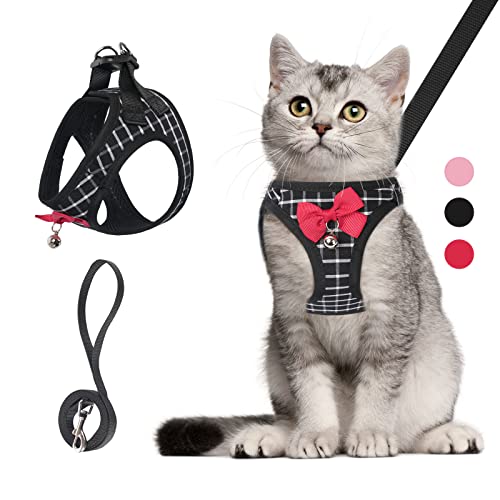 Surepet Cat Harness And Leash: Kitten Harness 5Ft Leash Adjustable Soft Mesh Breathable Cat Bowtie Harness And Leash Set For Walking Escape Proof For Small Medium Large Cat Puppia Vest Outside #TOP1