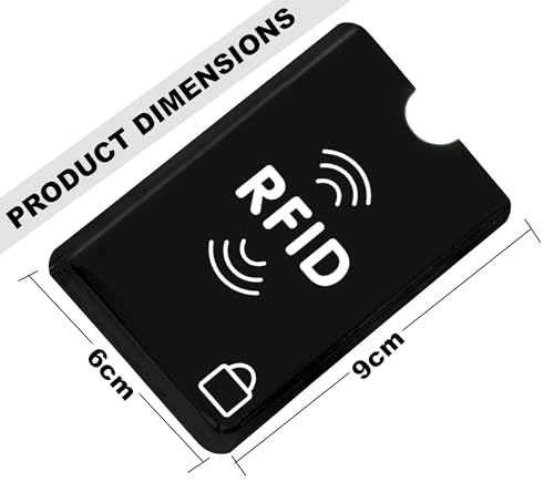 SaiTech IT Set of 10 RFID Blocking Sleeves Best way to Protect your Cards from Electronic Theft, Durable, Lightweight and Compact Design to fit in any Pocket or Purse (Black)2