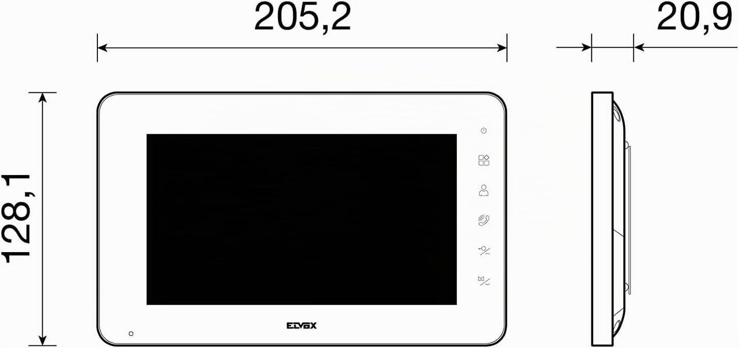 VIMAR K40911 Videosprechenalagen-Set enthält Freisprech-Videohaustelefon LCD 7in, 2-Taste Klingeltableau mit Regenschutz, Netzgerät mit austauschbaren Steckern EU BS US AU, 2 Familien