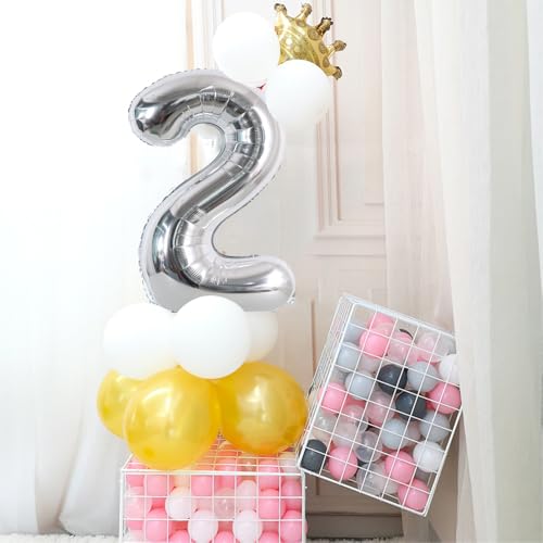 Image of TONIFUL 40 Inch Silver Number 30 Balloons Large Foil 30th Birthday Decor | Silver 30 Balloon Number Thirty for Thirty Birthday Party 30th Anniversary, Silver Birthday Decorations for Men Women