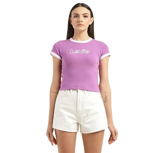 Image of Levi's Women's Cotton Slim Fit Brand Logo T-Shirt