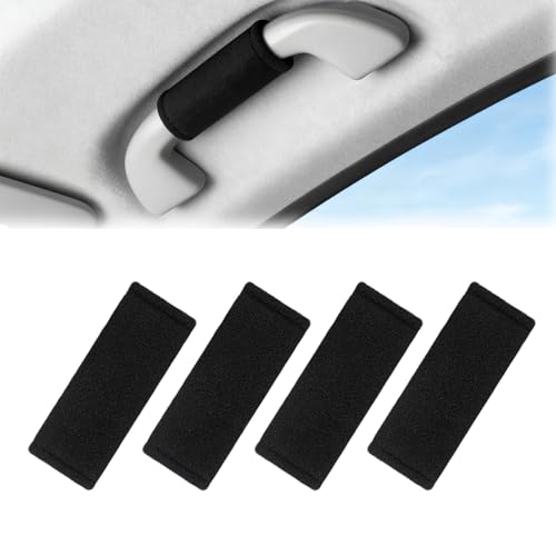 JIAHAI 4 Piezas Cubierta De Manija De Agarre De Techo De Coche para Hyundai Veloster N 2019-, Manijas Interiores Guantes De ProteccióN, Funda Protectora Manija Puerta Interior Coche,Black