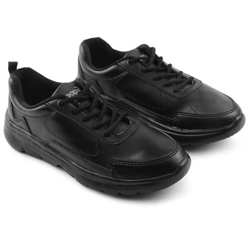 Image of Liberty SCHLSTAR-L Lacing Uniform Shoes for Boys & Girls with PU & EVA Sole | Quick-Wear Elastic Laces | Comfortable Footbed | Stylish, Modern Design