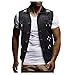 LUNULE Herren Jeans Weste Modisch Destroyed Outdoor-Weste Outdoor Sport Fitness Training Jogging Laufweste für Männer Slim Fit Freizeit Vest Herren Ärmellos Basic Freizeitweste Weste Jacke