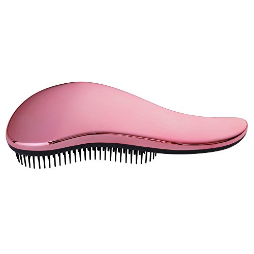 Brosse à cheveux démêlante, meilleure qualité de salon professionnel, brosse humide et sèche, sans enchevêtrement, sans douleur. Cheveux ondulés, bouclés ou fins. Femmes, filles et enfants (Or rose)