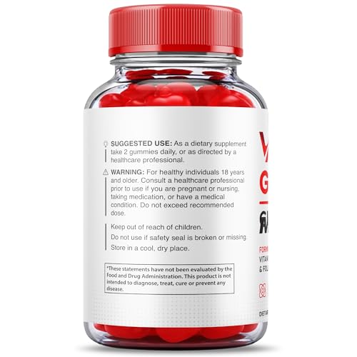 Image of (2 Pack) Vital Grow XL Gummies - Maximum Strength Formula - Vial Grow XL Extreme Strength Formula, Vital Grow XL Reviews, Overall Daily Health Support 1000mg Maximum Wellness Supplement (120 Gummies)