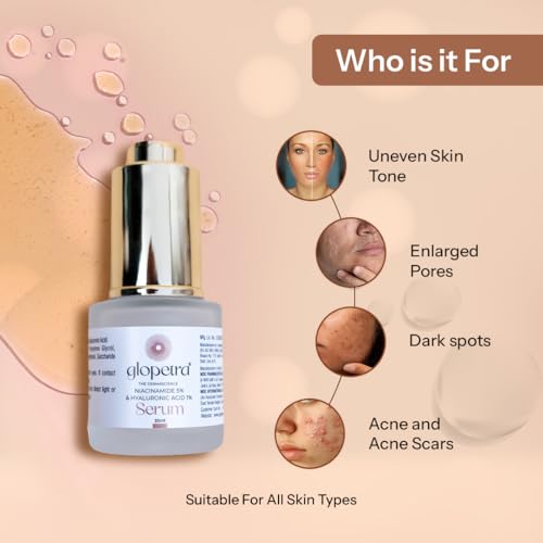 Image of Niacinamide 5% & Hyaluronic Acid 1% Serum 20ml | Hydration, Reduces Acne Scars and Dark Spot | Dermatologically Tested contains Vitamin B3 | For Men and Women with Dry, Normal and Oily Skin