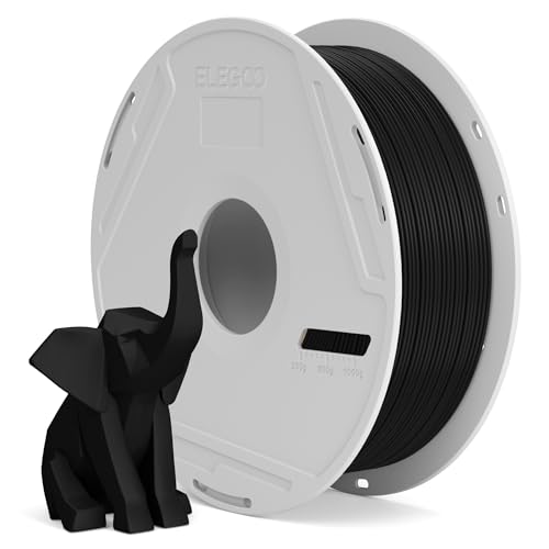 Image of ELEGOO PLA Basic Filament with Reusable Spool Black 1KG, 1.75mm PLA 3D Printing Filament 2.2lbs High Dimensional Accuracy, Easy Installation Detachable Spool Fits for Most 3D Printers