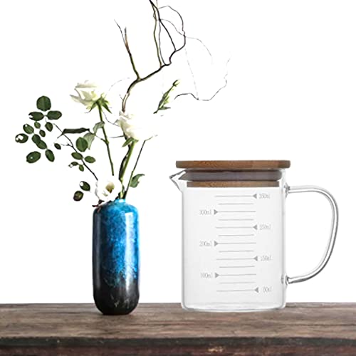 MagiDeal Glazen Maatbeker Vriezer Veilig Transparant met Deksel Handvat Maatregel met Uitloop Beker Koken Keuken Thee… - Afbeelding 7