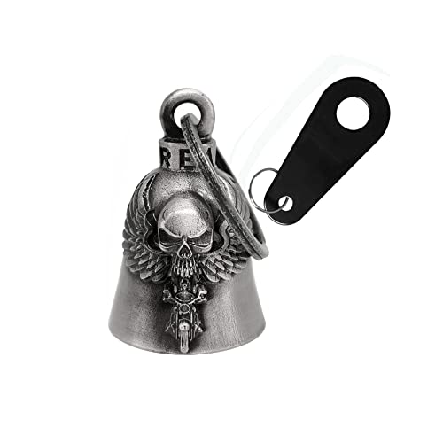 Colorful Motorcycle Bell with Hanger for Biker, Good Luck Biker Bells & Motorcycle Accessories, Key Chain for Luck