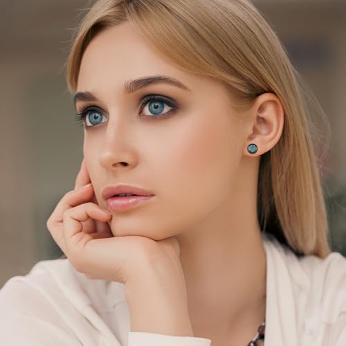Black Stud Earrings 925 Sterling Silver Black Round Earrings Hypoallergenic Punk Gothic Jewelry Gifts Birthdays Christmas for Women Men - Image 5