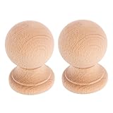 GLEAVI 2 Stück Holzbaluster Für Treppenpfostenkappen Zaunzubehör Unbehandelte Endstücke Für Betten Treppen Holzendstücke Dekorative Treppenpfostenendstücke Unbehandelte