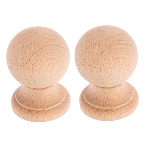 GLEAVI 2 Stück Holzbaluster Für Treppenpfostenkappen Zaunzubehör Unbehandelte Endstücke Für Betten Treppen Holzendstücke Dekorative Treppenpfostenendstücke Unbehandelte