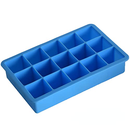 Molde de silicón para hielo 15 cubos 2 piezas azul sin tapa miniatura 1