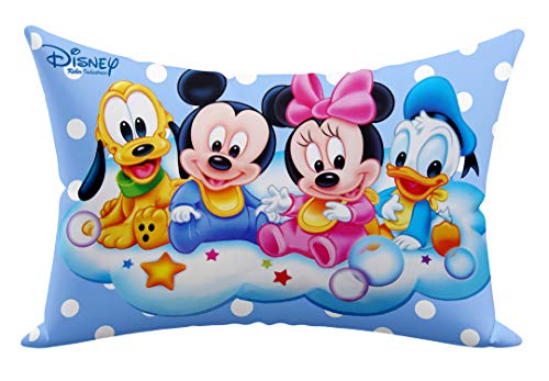 Image of Kuber Industries Disney Print Sleeping Pillow for Kids|Small Pillow for Kids|Soft Microfiber Pillow|Size 12x18 (Sky Blue)