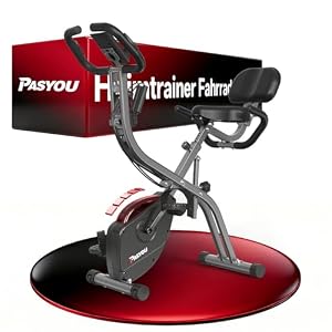 PASYOU 3 in1 Hometrainer opvouwbare indoorfiets met 10 niveaus en 7 zithoogtes, F-Bike 10 magnetische weerstandsniveaus ergometer hometrainer, 265LB/120KG cardiotraining X-Bike voor thuis