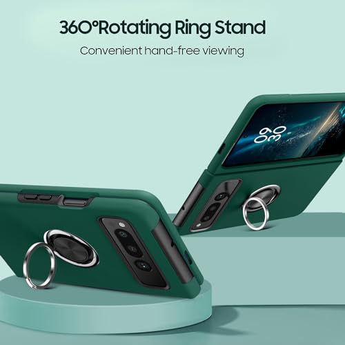 Étui Google Pixel Fold BENTOBEN avec protection charnière et anneau vert - 7