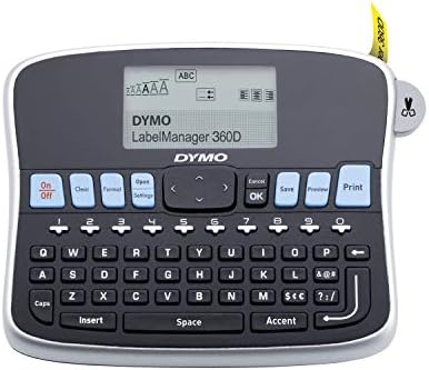 DYMO Fabricante De Etiquetas De Desktop, Labelmanager 360D Recarregável Manualmente Fabricante De Etiquetas De Mão, Fácil De Usar, Teclas Inteligentes De Um Toque, Teclado Qwerty, Tela Grande