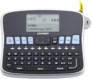 DYMO Fabricante De Etiquetas De Desktop, Labelmanager 360D Recarregável Manualmente Fabricante De Etiquetas De Mão, Fácil De Usar, Teclas Inteligentes De Um Toque, Teclado Qwerty, Tela Grande