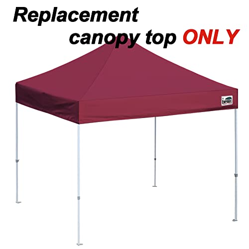 Image of Eurmax USA 10x10 Pop Up Canopy Replacement Top,Universal Instant Canopy Cover ONLY,Heavy Duty UPF 50+ UV Protection,Water & Wind Resistant Tarp,30+ Colors Available,Bonus 4 Sand Bags (Burgundy)