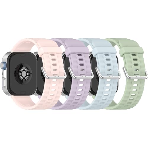 4PACKS Compatible with Huawei Watch Fit 4/4 Pro/Fit 3 Band,Soft Silicone Smart Watch Bands Quick Release Wristband Adjustable Replacement Strap Smartwatch Accessories