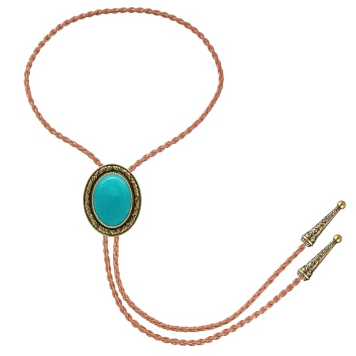 Image of GelConnie Native American Bolo Tie Rodeo Cowboy Leather Necktie Western Necklace Costume Accessories for Men,Women