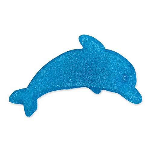 Image of RSVP International Reusable Bottle /Jar Cleaning Collection Sponge Covered Silicone Ball, Dolphin, Set of 3, Blue
