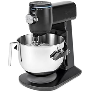 GE Profile Smart Stand Mixer w/ Built-In Smart Scale & Auto Sense Technology, 7qt Stainless Steel Bowl, 11 Speed l Dough Hook, Beater, 11-wire whip l works w/ Amazon Alexa & Google Home l Carbon Black