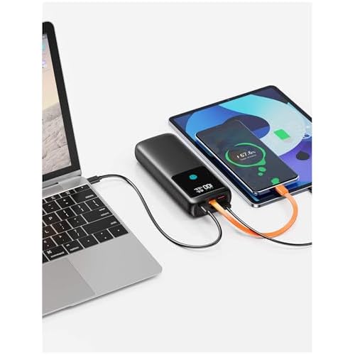 Portable Charger,Laptop Power-Bank-65w - 24000mah Fast Charging Powerbank Compatible with iPhone,Samsung,Macbook,iPad,Tablet,USB-C,Rechargeable External Battery Pack for Cell Phone,Type C,Bl