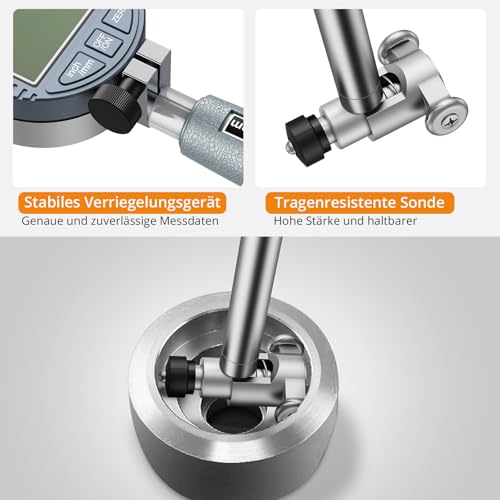 Neoteck Bohrungslehre Messuhr Set 18-160 mm Innendurchmesser Messuhr Aluminiumlegierung Hohe Präzision 0,01 mm Dial Bore Gauge Industriemesswerkzeug