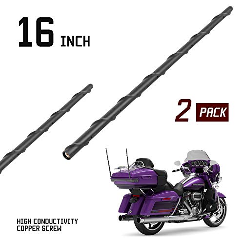 KSaAuto H21 Pair AM/FM Radio Antenna for Harley Davidson Road Street Electra Tour Glide (1998-2026) 16 Inch Wide Spiral, Copper Core & Screw, Flexible Rubber, Motorcycle Antenna by KSaAuto - Used condition - Image 7