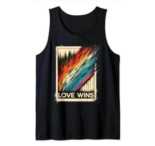 Gay Pride Vintage-Poster „Love Wins Distressed“ für moderne Kunst Tank Top
