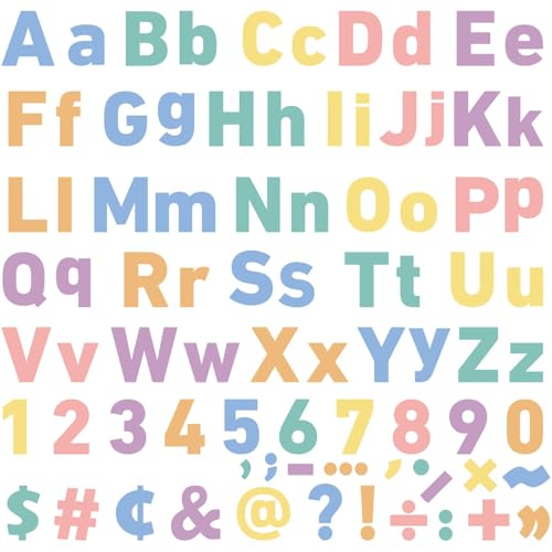 260 PCS Bulletin Board Letters for Classroom 4” Letters Combo Pack Set Colorful Boho Classroom Decorations Alphabet Numbers Symbols Letters for Bulletin Board Cutouts Card for Classroom Decor